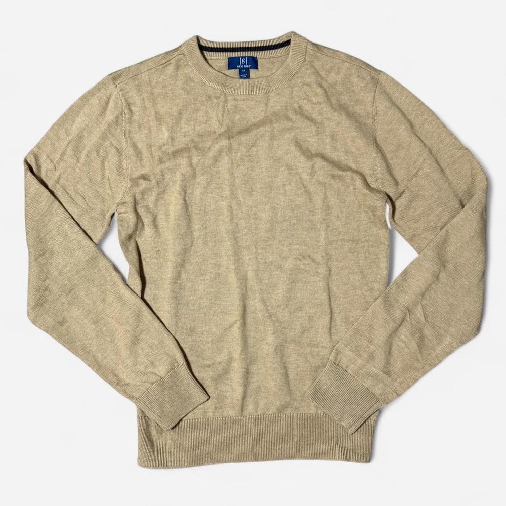 George Mens Tan Crewneck Sweater Pullover Size XS Casual Knitwear Tan XS